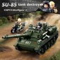 SU85 Battle Tank Destroyer Building Blocks Military MOC Brick Model Kids Toy Set