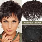 Women Genuine Human Hair Toupee Topper Curly Hairpiece Top Pieces Wigs Wiglet