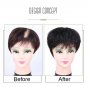 Women Genuine Human Hair Toupee Topper Curly Hairpiece Top Pieces Wigs Wiglet