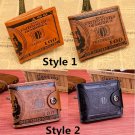 Men's US 100 Dollar Bill Leather Bifold Card Photo Holder Wallet Handbag Purses
