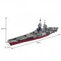 French Battleship Richelieu DIY Model Building Blocks Warship MOC Bricks Toy Set