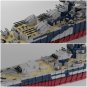 French Battleship Richelieu DIY Model Building Blocks Warship MOC Bricks Toy Set