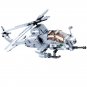 Military MOC Building Blocks for AH1Z Gunship Armed Helicopter Bricks Model Toys