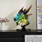 Colorful Dragon Head Model Building Blocks Set with Display Stand MOC Bricks Toy