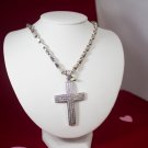 Gold and Sliver with Diamonds Cross