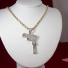 Gold chain with a Diamond Encrust Gun