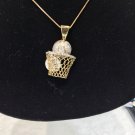 Curlys Love BasketBall Diamond Crust BasketBall with a Gold Chain