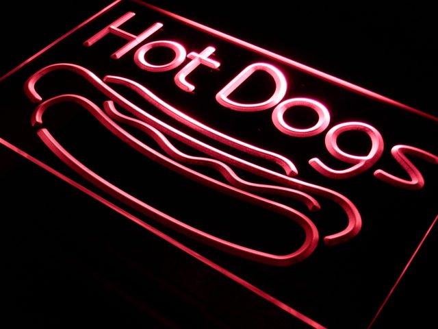 Hot Dog Dogs Cafe Fastfood Store LED Sign Neon Light Sign Display