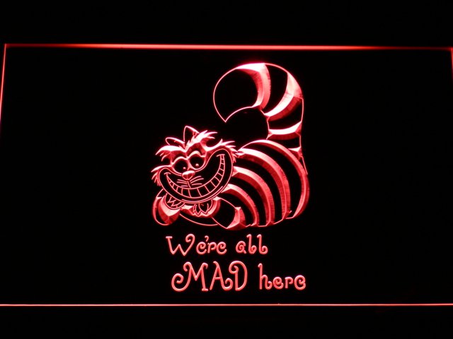 Alice Cheshire Cat in Wonderland LED Neon Sign Light