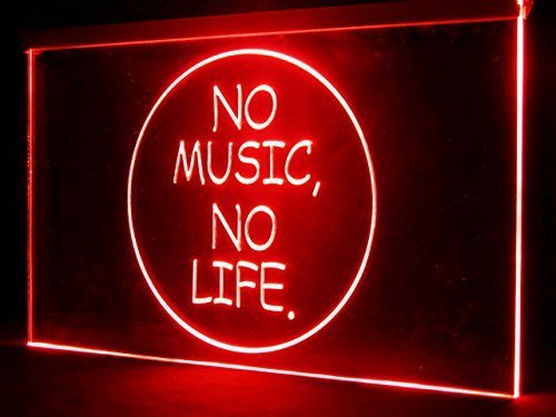 No Music No Life LED Neon Light Sign Bar Beer Roll Rock Luminous Display Glowing