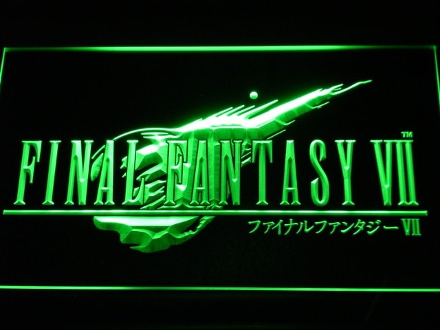 Final Fantasy VII FF7 PS2 Game room LED Neon Sign display mancave on/off