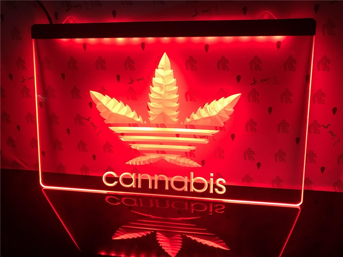 Cannabis Marijuana Weed High Life LED Neon Sign Light Luminous Display Glowing