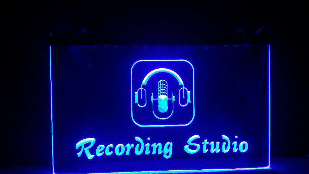 Recording Studio Microphone Bar LED Light Sign