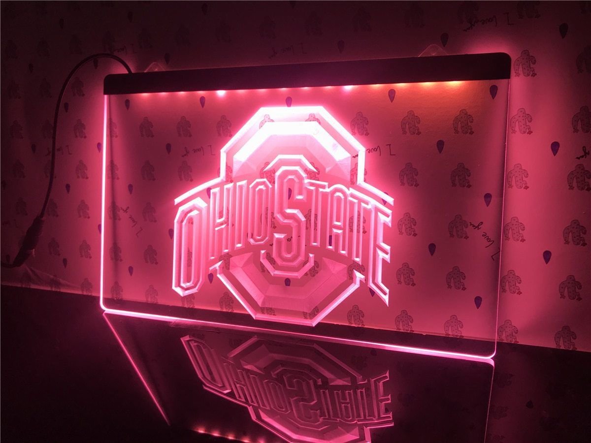 Ohio State beer bar pub 3D Led Neon Light Sign home decor wall with on/off