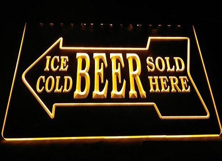 Ice Cold Beer Sold Here LED Neon Light Sign Bar Pub hang sign home decor craft