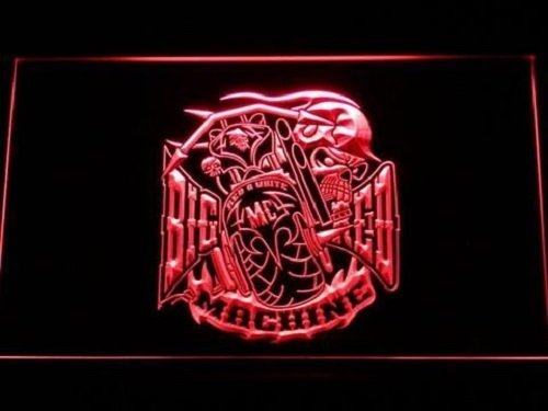 Big Red Machine Skull Bar Pub Led Light Sign