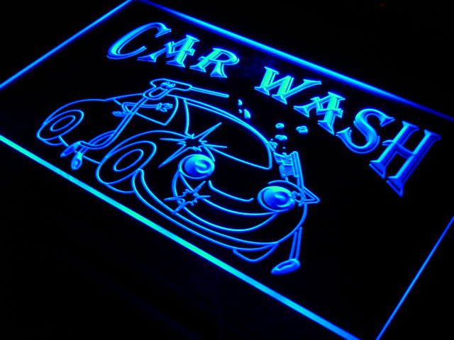 Car Wash Shop Auto 3D LED Neon Sign Utilities Service Luminous Display Glowing