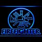 Fire Fighter Ladder AXE Helmet LED Neon Light Sign hang Man Cave Display Glowing