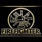 Fire Fighter Ladder AXE Helmet LED Neon Light Sign hang Man Cave Display Glowing