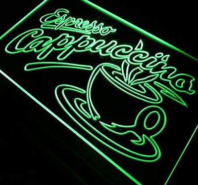 LED Neon Light Animated Coffee Espresso Cappuccino Sign