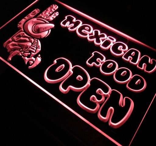 Open Mexican Food Cactu Bar LED Sign Neon Light Sign Display