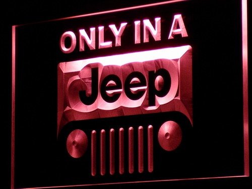 Only in a Jeep Neon Light Sign Display Garage Beer Bar Club Display decor home