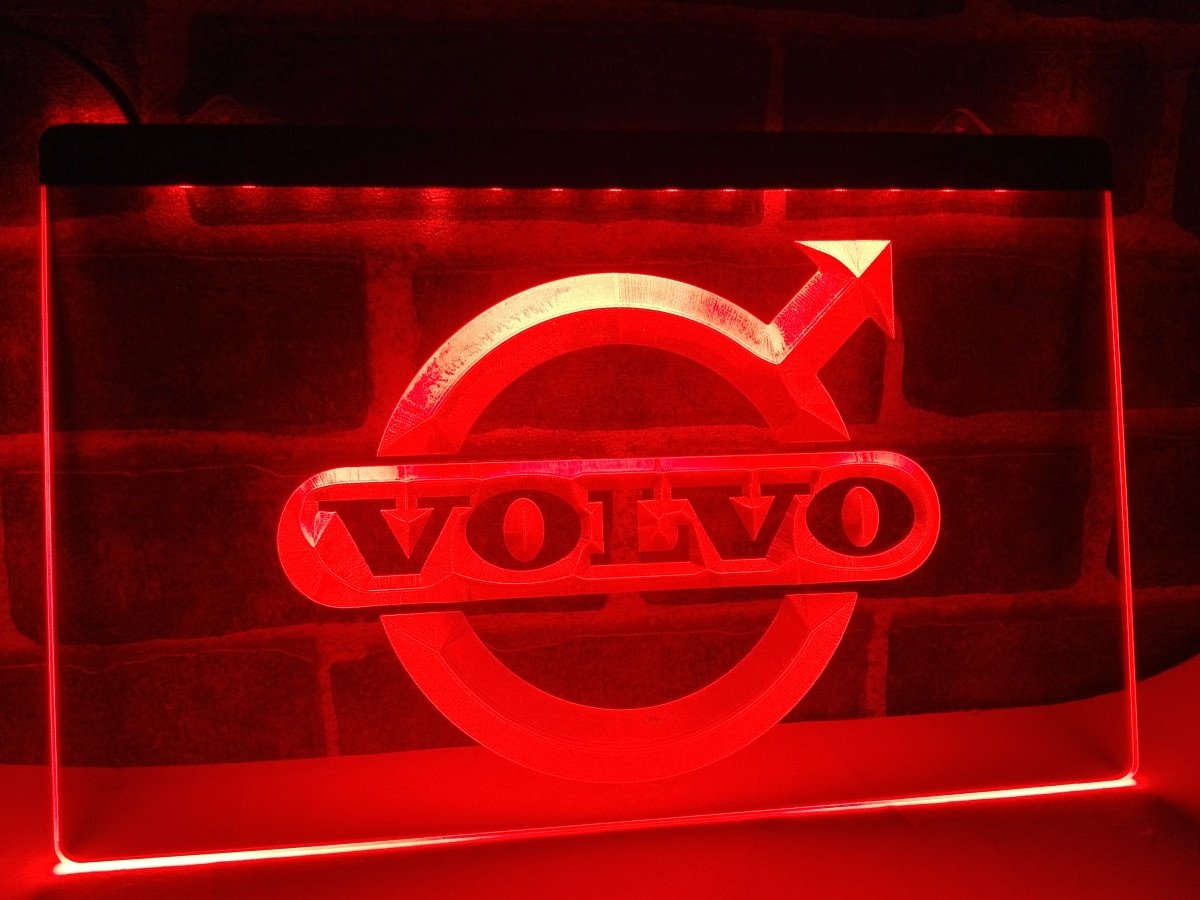 Volvo 3D LED Neon Sign Light Plate Flag Club Man Cave Emblem