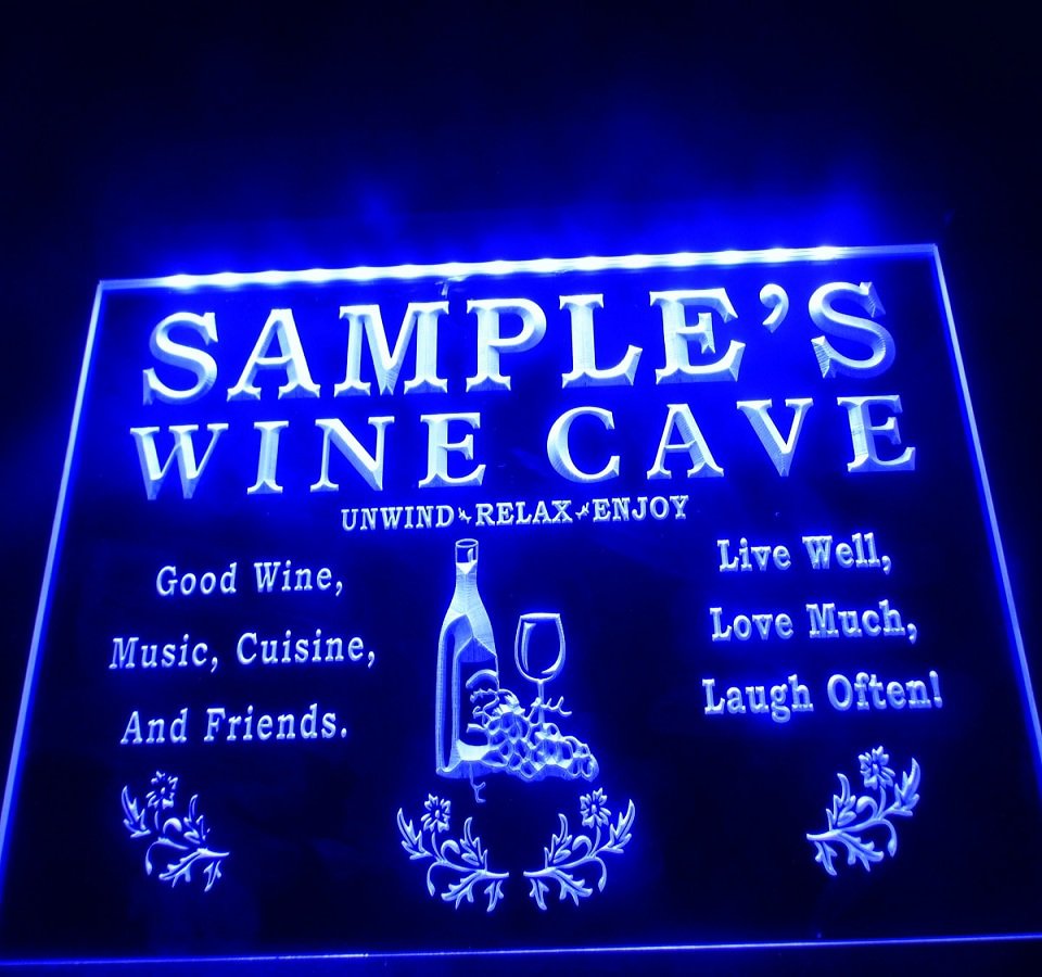 Name Personalized Custom Luck o' wine cave' LED Neon Light Sign decor crafts