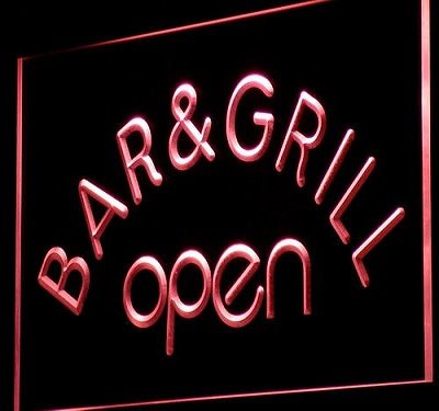 Bar & Grill OPEN Beer Neon Light Light Signs hang sign shop decor craft