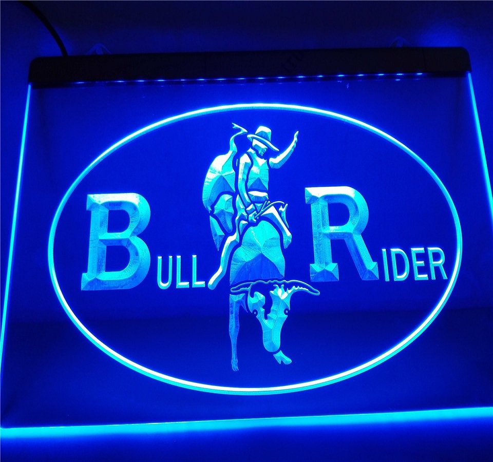 Cowboys Bull Rider Bar Beer Pub LED Neon Light Sign home decor crafts