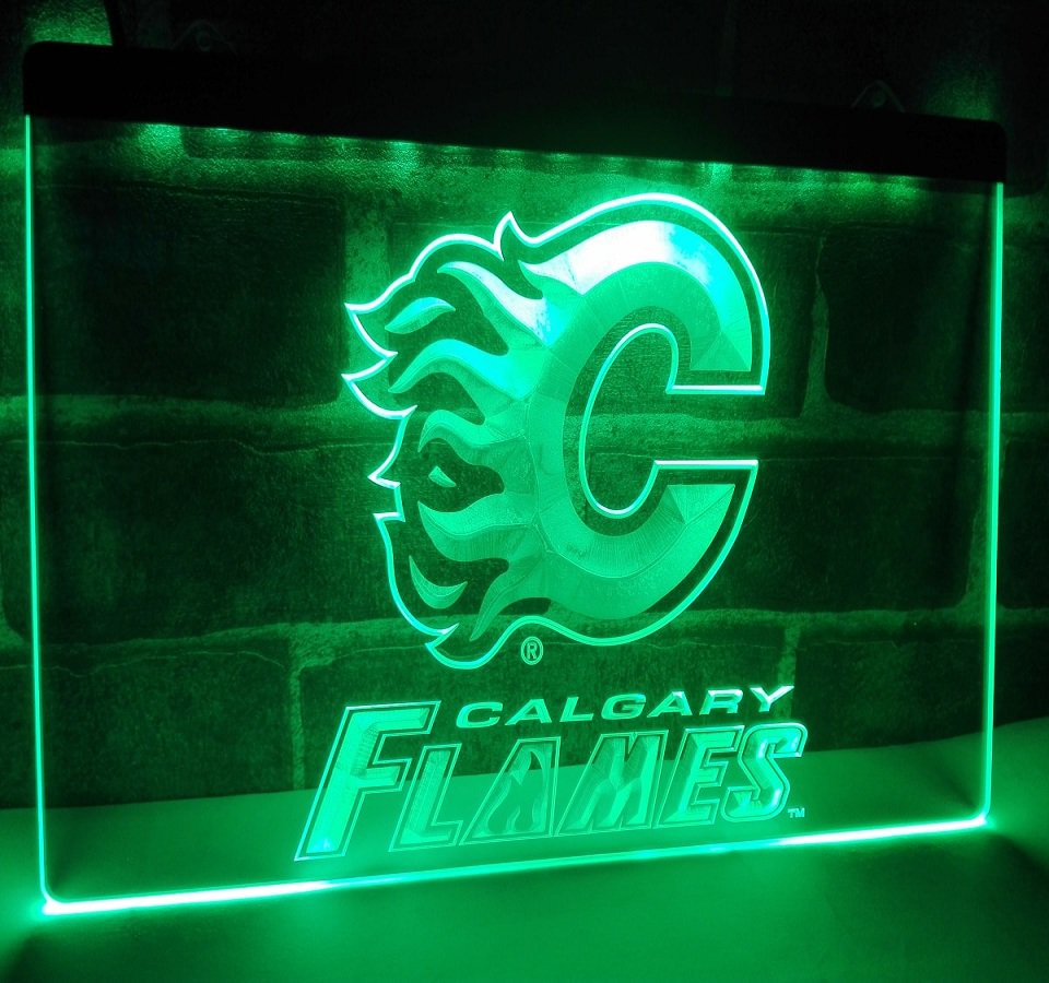 Calgary Flames Team Football Bar Beer LED Neon Light Sign home decor shop crafts