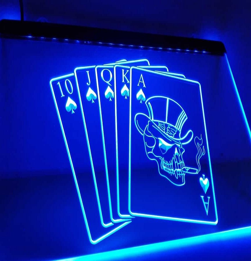 Royal Flush Casino Poker Game Gift Light Sign hang signs home decor crafts