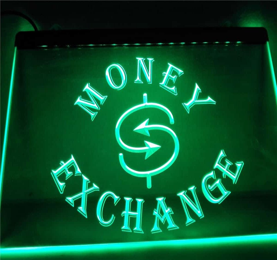 MONEY EXCHANGE CHANGE LED Neon Light Sign home decor crafts display glowing