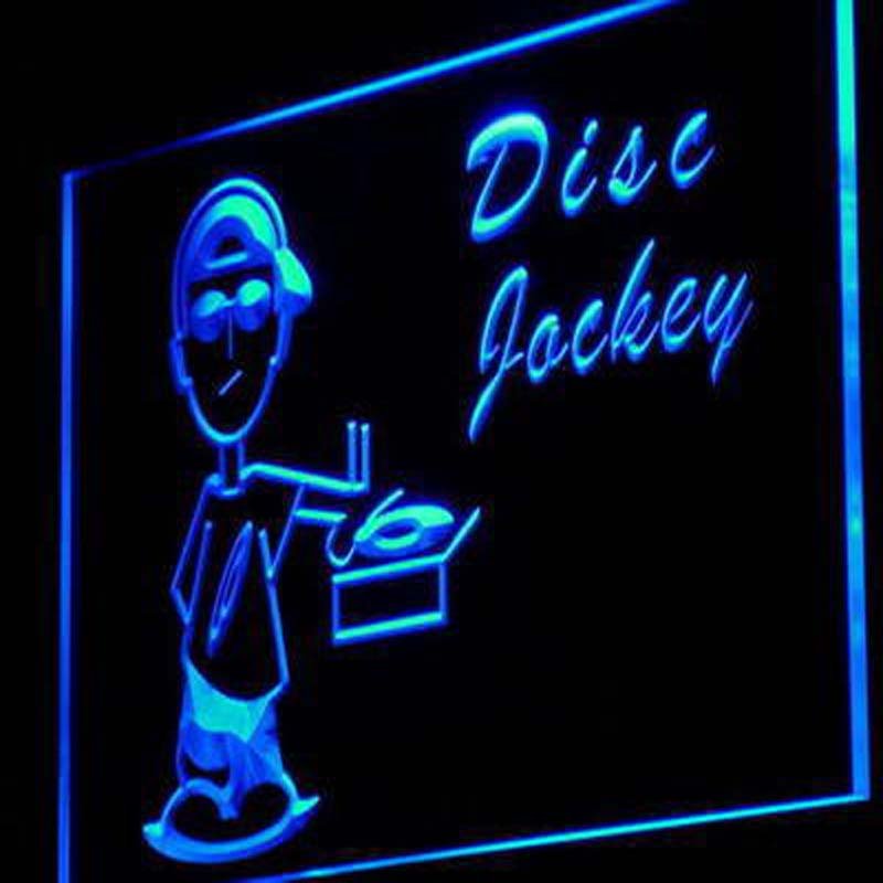 Disc Jockey DJ Disco Music Player Light Signs home decor craft display glowing