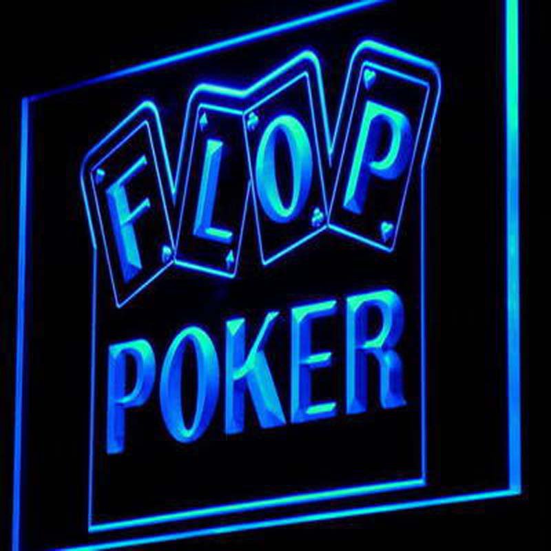 Flop Poker Game Casino Decor Neon Signs display glowing