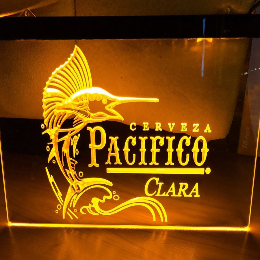 Pacifico Cerveza Clara Beer Bar LED Neon Sign hang sign wall home decor craft