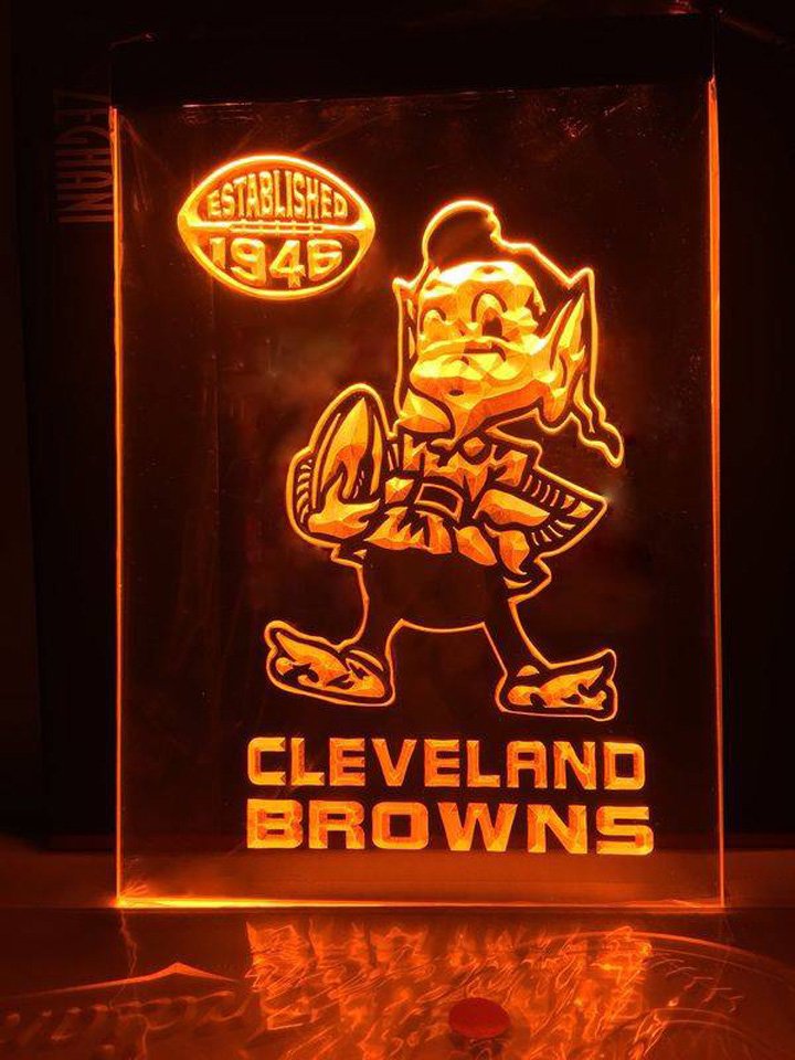 1946 Cleveland Browns LED Light Sign home decor display glowing man cave