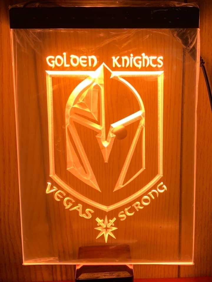 Vegas Golden Knights LED Light Sign home decor display glowing man cave