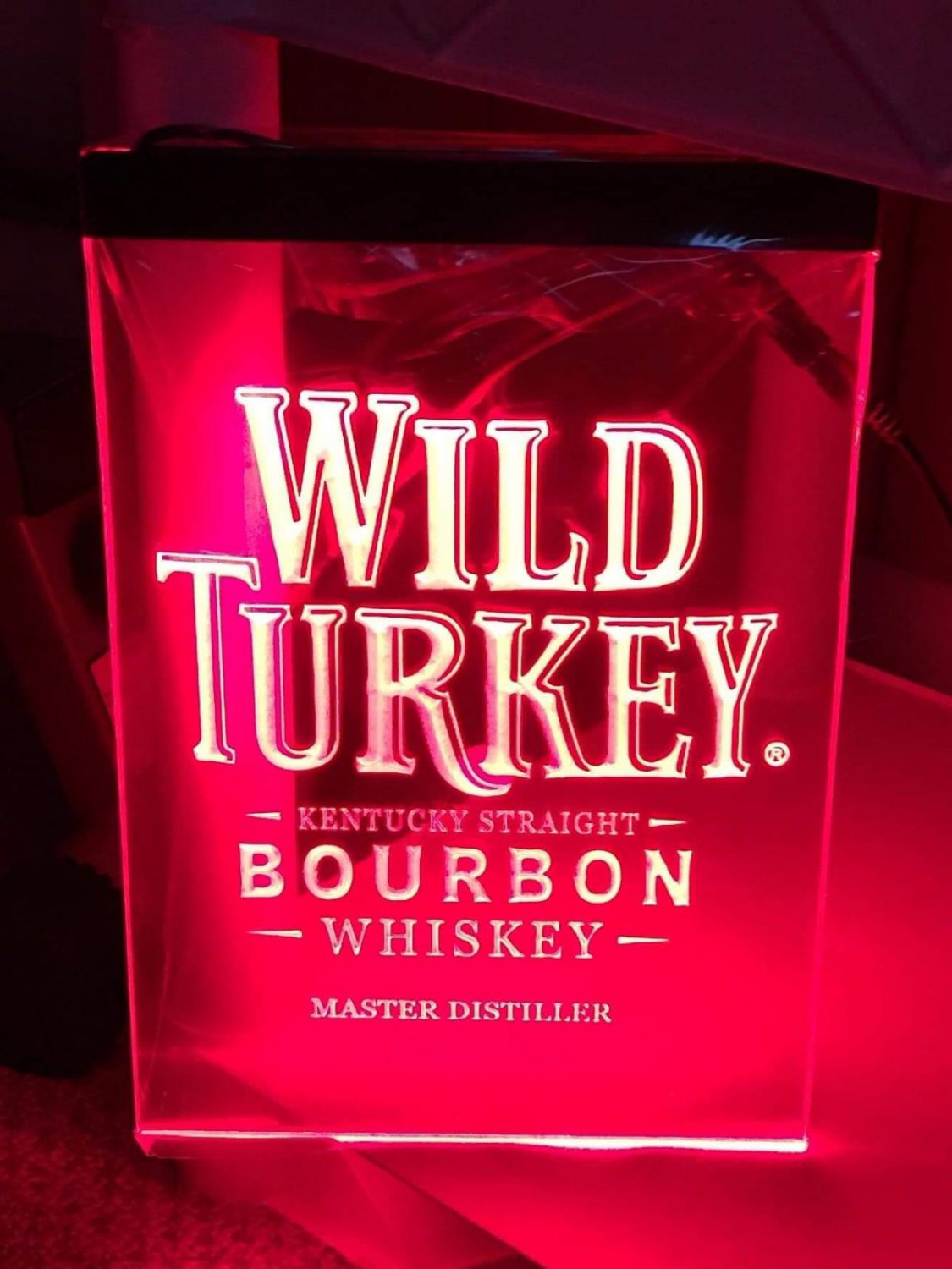 Wild Turkey Bourbon Whiskey LED Neon Sign Hang Wall Decor, Artful Lights Craft