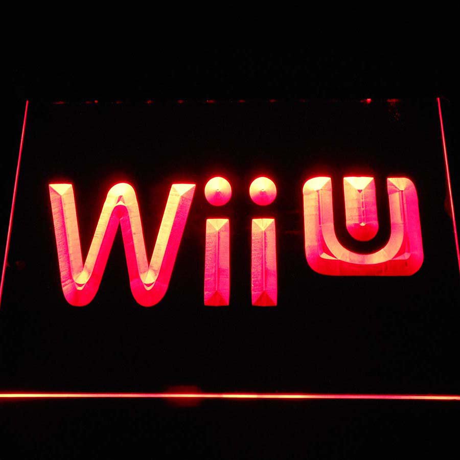 Nintendo Wii U Illuminated LED Neon Sign Home Decor Game Room, Light Art