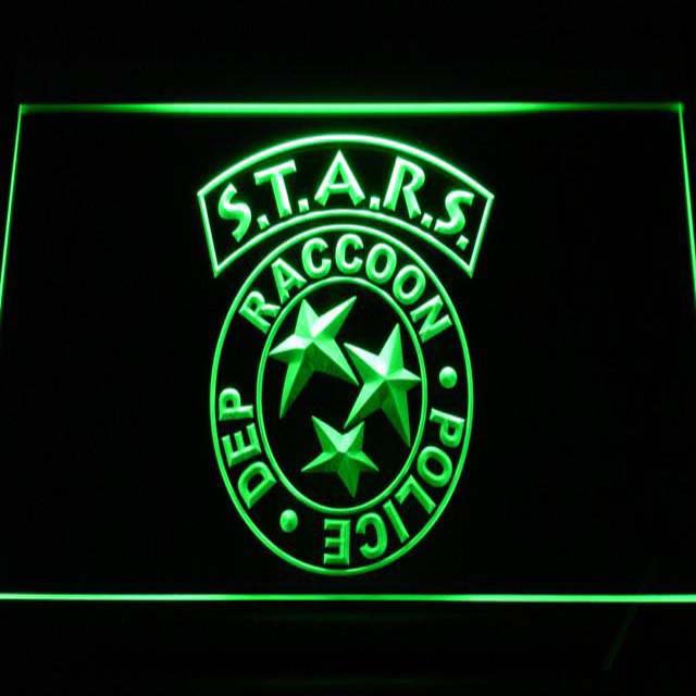 Resident Evil STARS Illuminated LED Neon Sign Hang Wall Decor, Artful Lights Craft