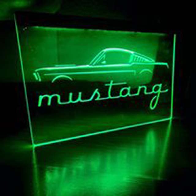 MUSTANG LED Neon Sign Home Decor Display Glowing Hang Man cave