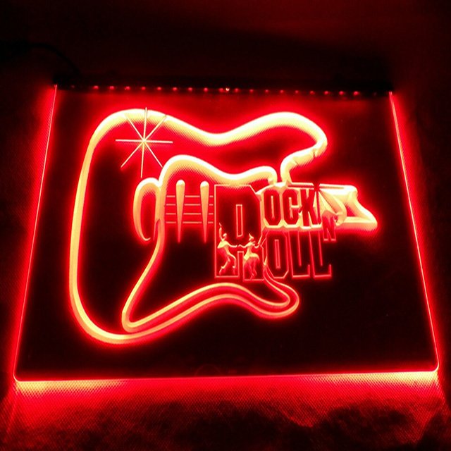 Guitar Rock n Roll Dancer Music LED Neon Sign Gift Home Decor Craft Glowing
