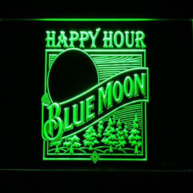 lue Moon Old Logo Happy Hour LED Neon Sign
