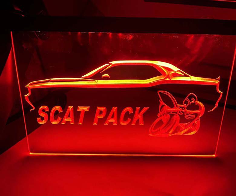 Dodge Scat Pack LED Neon Sign Home Decor Craft Display Glowing