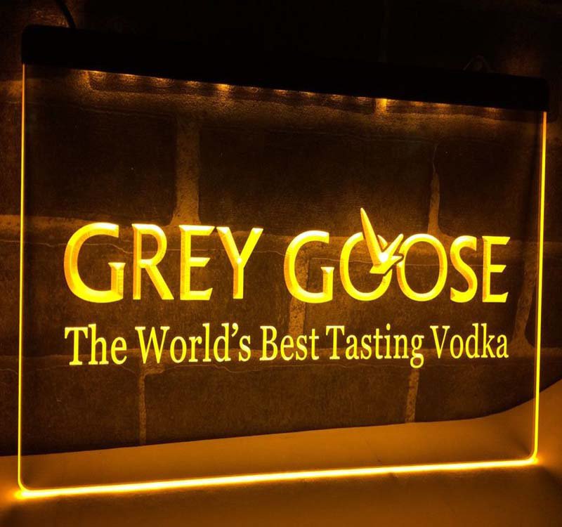 Grey Goose LED Neon Light Sign Hang Signs Wall Home Decor Bar Club Pub Advertise
