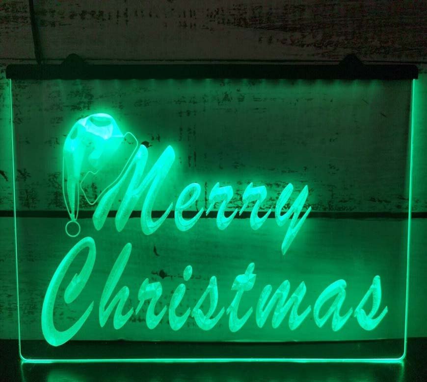 Merry Christmas Xmas Hat LED Neon Light Sign