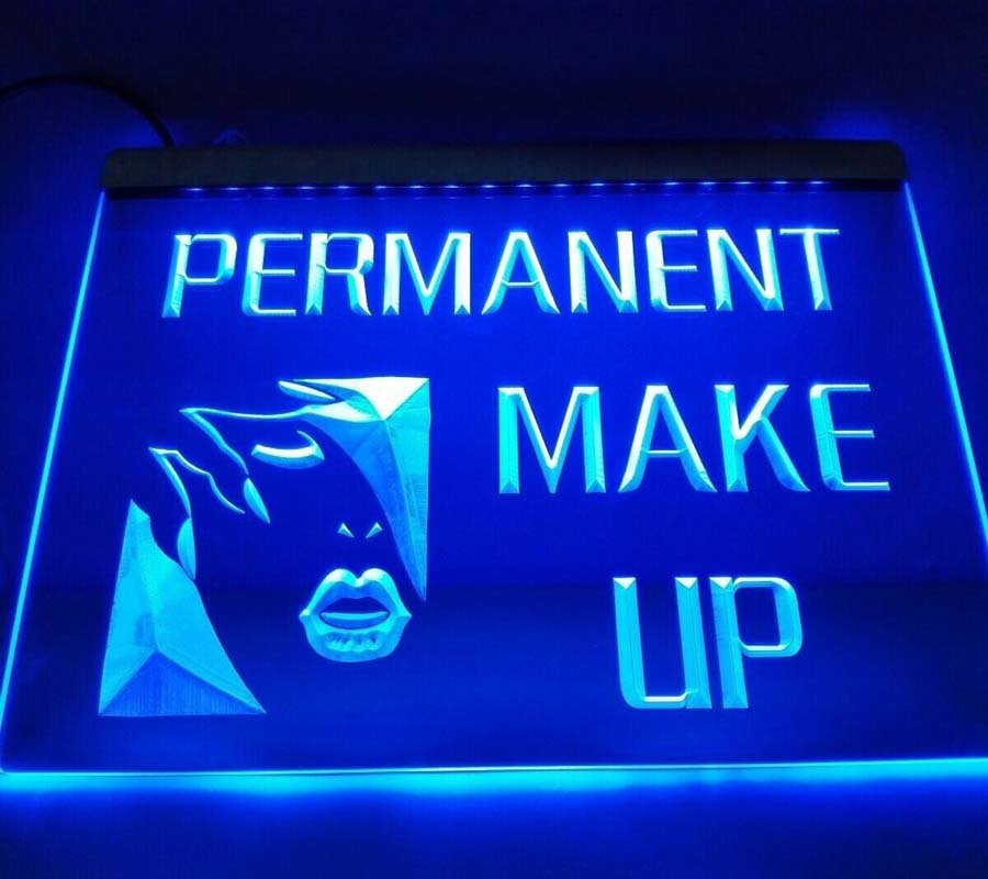 Permanent Make Up LED Neon Sign Facial Beauty Salon Hang Signs Wall Home Decor Craft