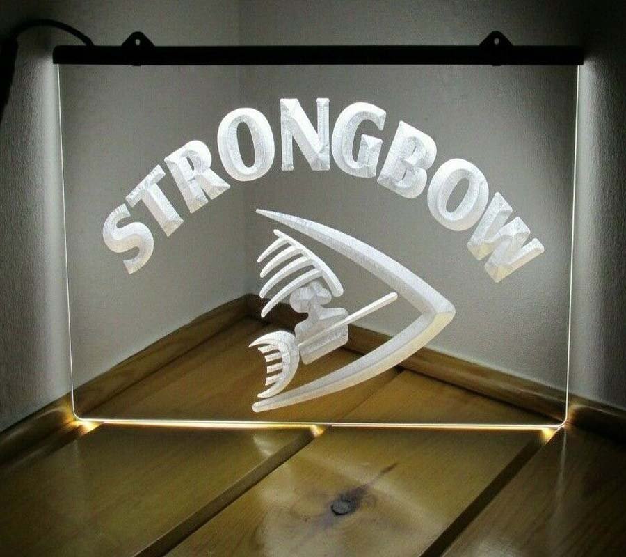 Strongbow LED Neon Light Sign Home Decor Craft Display Glowing