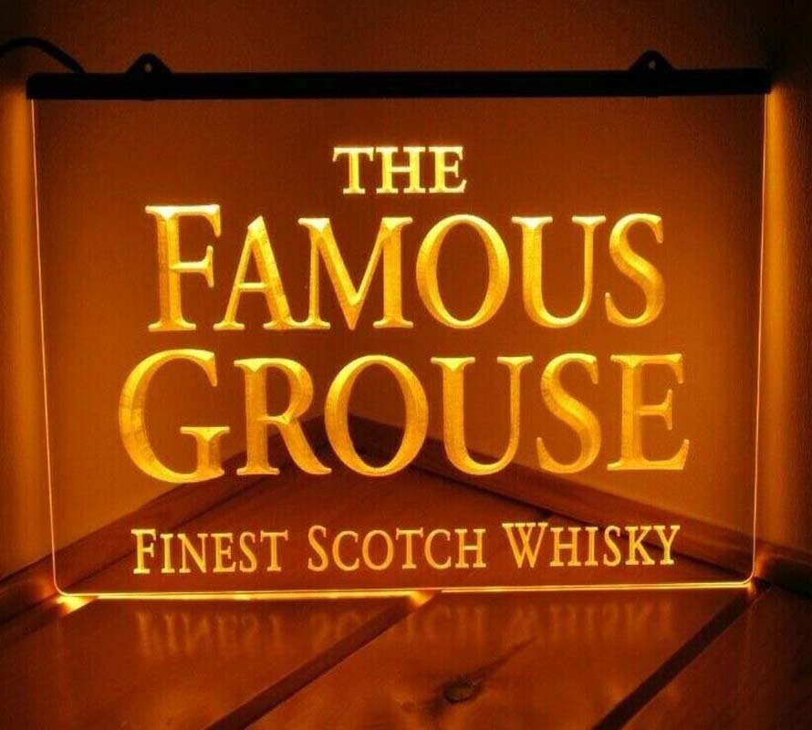 The Famous Grouse Scottish Whisky Bar Pub Club LED Neon Light Sign Decor